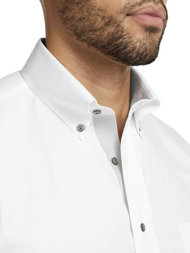 Paul Fredrick Men's Slim Fit Comfort Stretch Non-Iron Solid Dress Shirt