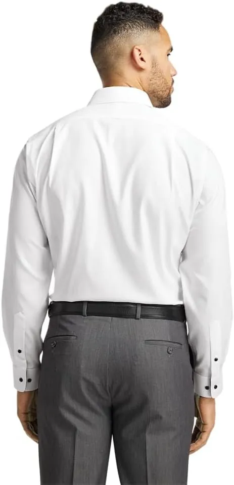 Paul Fredrick Men's Slim Fit Comfort Stretch Non-Iron Solid Dress Shirt