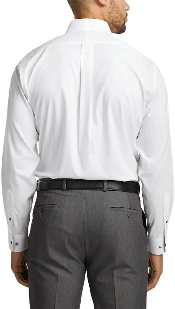 Paul Fredrick Men's Slim Fit Comfort Stretch Non-Iron Solid Dress Shirt