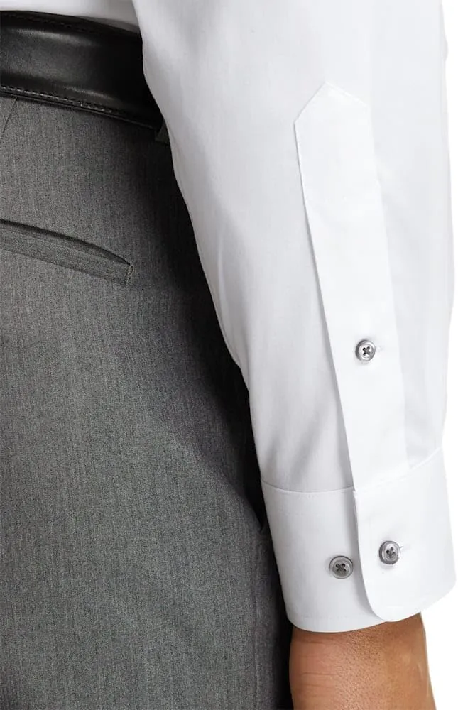Paul Fredrick Men's Slim Fit Comfort Stretch Non-Iron Solid Dress Shirt