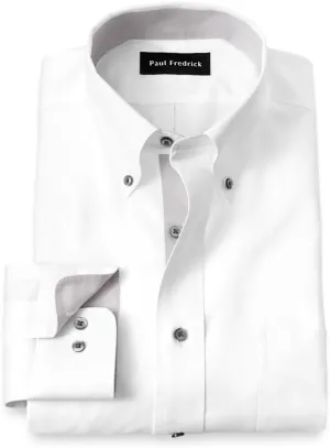 Paul Fredrick Men's Slim Fit Comfort Stretch Non-Iron Solid Dress Shirt