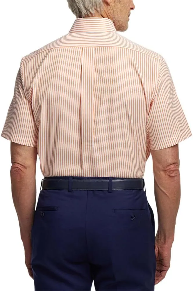 Paul Fredrick Men's Slim Fit Comfort Stretch Non-Iron Stripe Dress Shirt