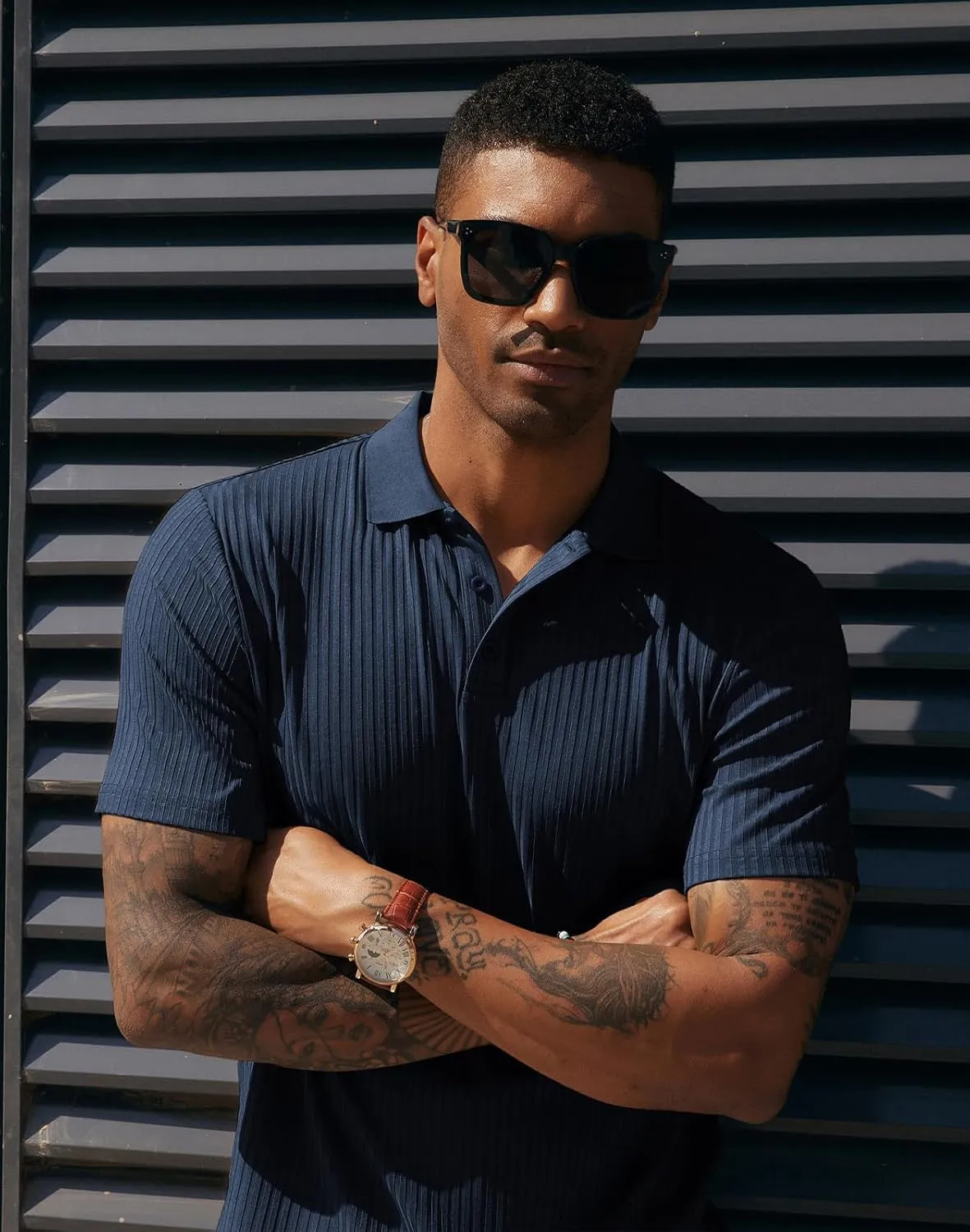 PJ PAUL JONES Mens Texture Polo Shirts Casual Wrinkle Free Elasticity Short Sleeve Knit Golf Shirt Tops