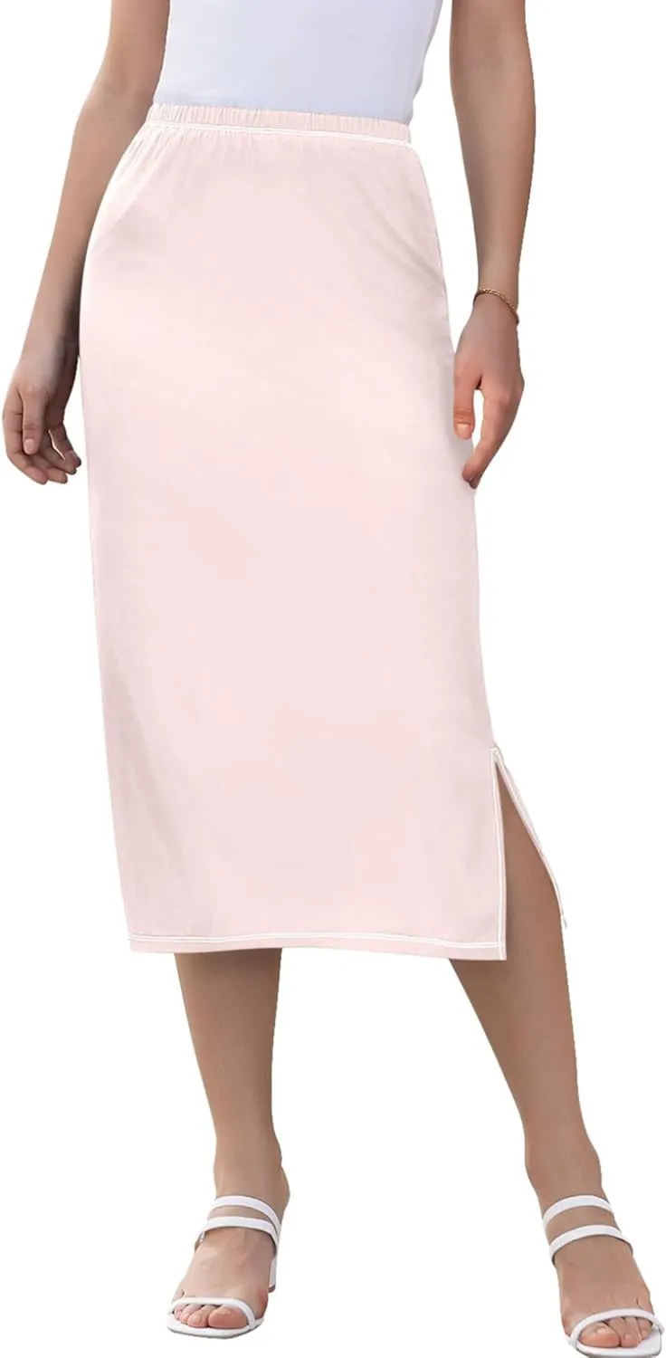 Purple Red Yellow Glitter Side Slit Midi Skirts Women Pencil Straight Skirt Elastic Waist Cute Beach Skirts S