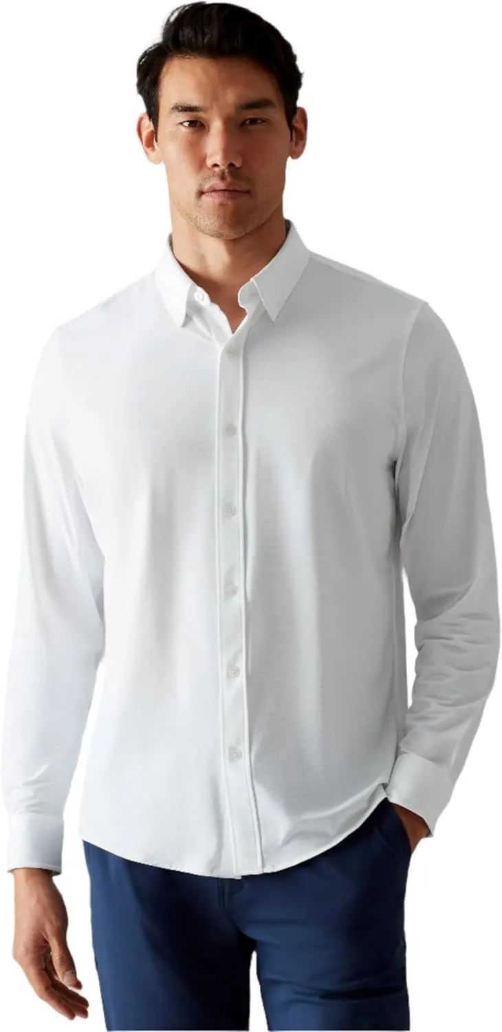 Rhone Men's Commuter Shirt, Performance Dress Shirts for Men, Machine Washable, Wrinkle Resistant, Slim Fit Button Down Shirt