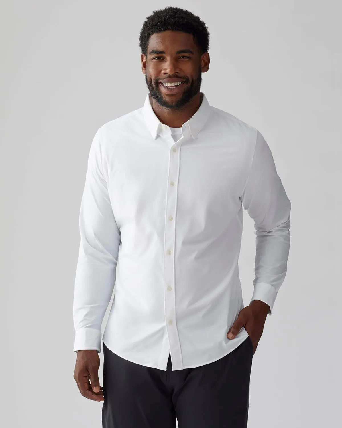 Rhone Men's Commuter Shirt, Performance Dress Shirts for Men, Machine Washable, Wrinkle Resistant, Slim Fit Button Down Shirt