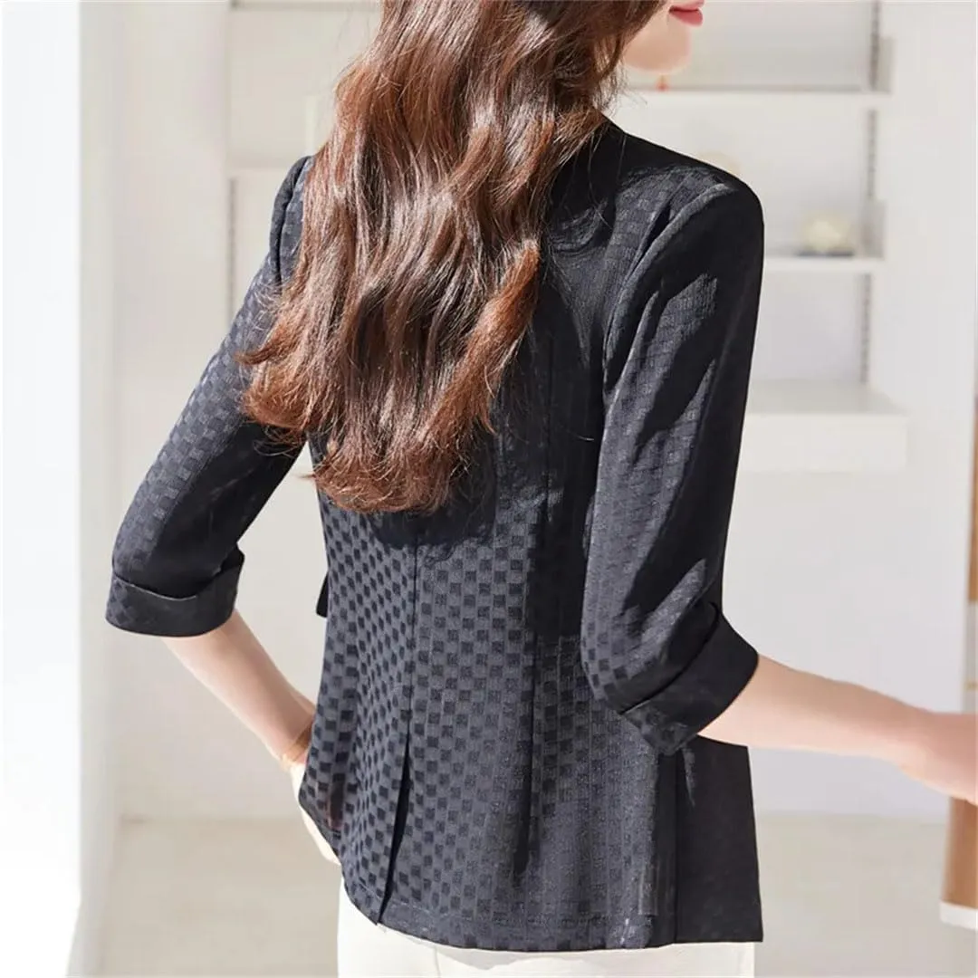 Spring Summer Women Blazer Business Work Wear Suit Jacket Office Ladies Professional Blazer Coat