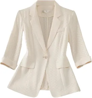 Spring Summer Women Blazer Business Work Wear Suit Jacket Office Ladies Professional Blazer Coat
