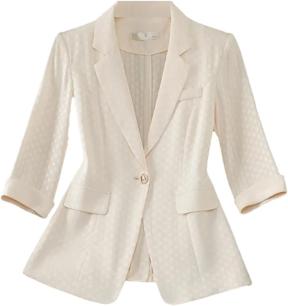 Spring Summer Women Blazer Business Work Wear Suit Jacket Office Ladies Professional Blazer Coat