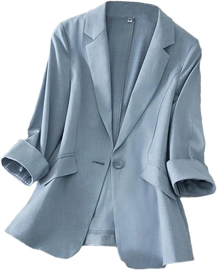 Spring Summer Women's Small Blazer Coat Loose Thin Elegant Blazer Jacket