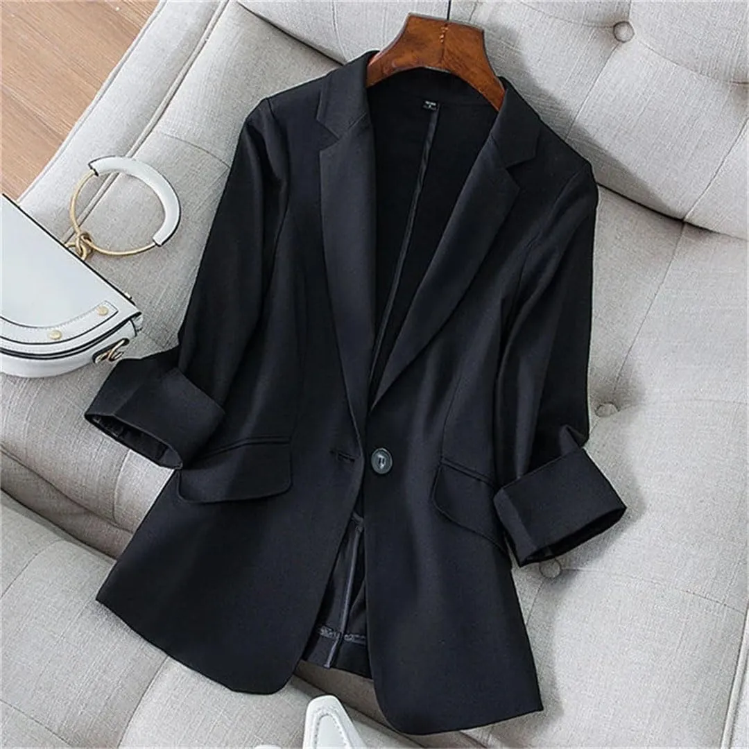 Spring Summer Women's Small Blazer Coat Loose Thin Elegant Blazer Jacket