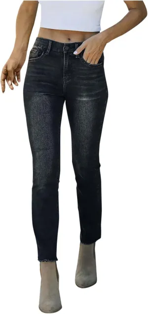 Sweatpant Jeans for Women Frayed Raw Hem Loose Straight Jeans Retro Classic Denim Cargo Pants Baggy Boot Cut Jeans