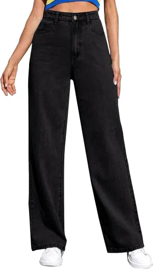 Sweatpant Wide Leg Pants for Women's High Waisted with Pockets Sweatpants That Look Like Jeans, Boyfriend Jeans
