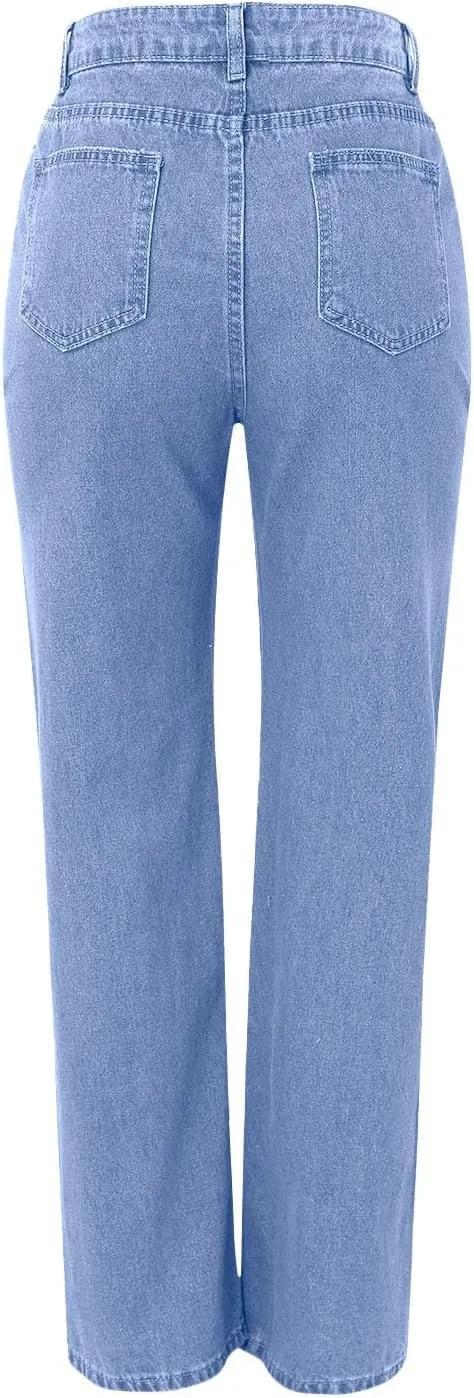 Sweatpant Wide Leg Pants for Women's High Waisted with Pockets Sweatpants That Look Like Jeans, Boyfriend Jeans