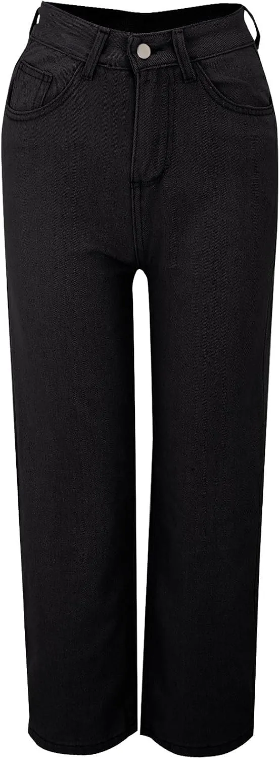 Sweatpant Wide Leg Pants for Women's High Waisted with Pockets Sweatpants That Look Like Jeans, Boyfriend Jeans