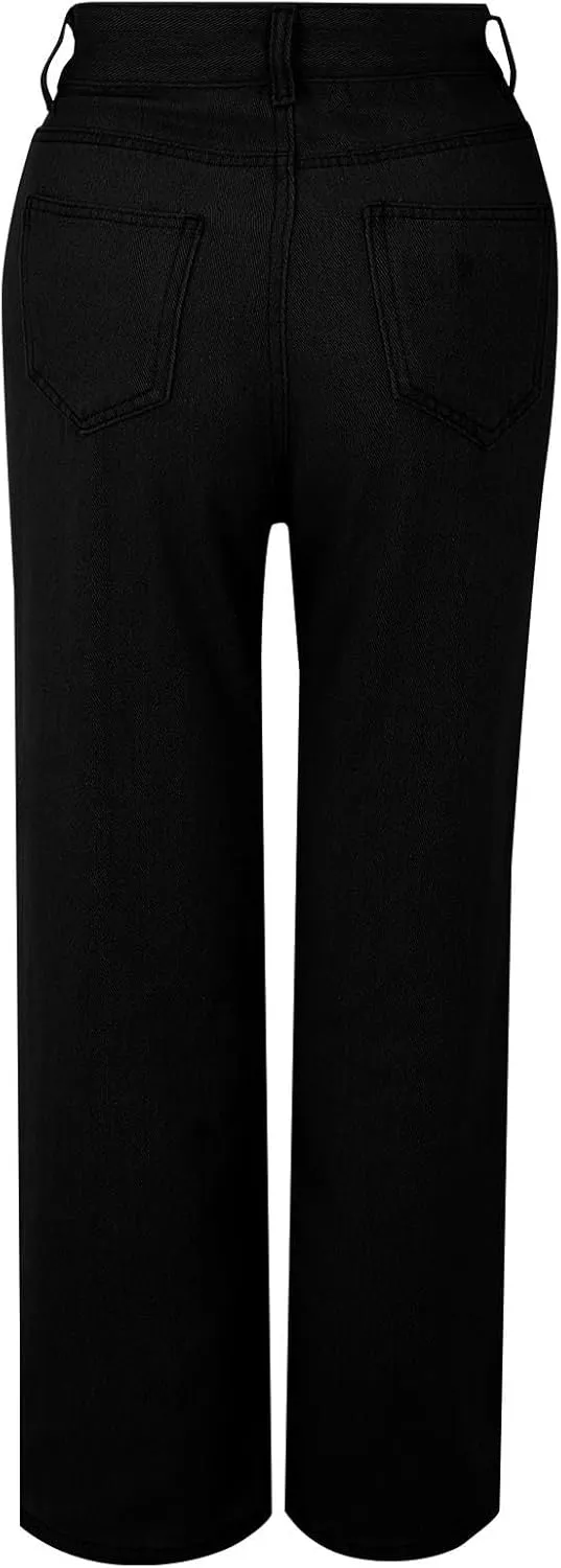 Sweatpant Wide Leg Pants for Women's High Waisted with Pockets Sweatpants That Look Like Jeans, Boyfriend Jeans
