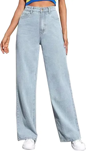 Sweatpant Wide Leg Pants for Women's High Waisted with Pockets Sweatpants That Look Like Jeans, Boyfriend Jeans