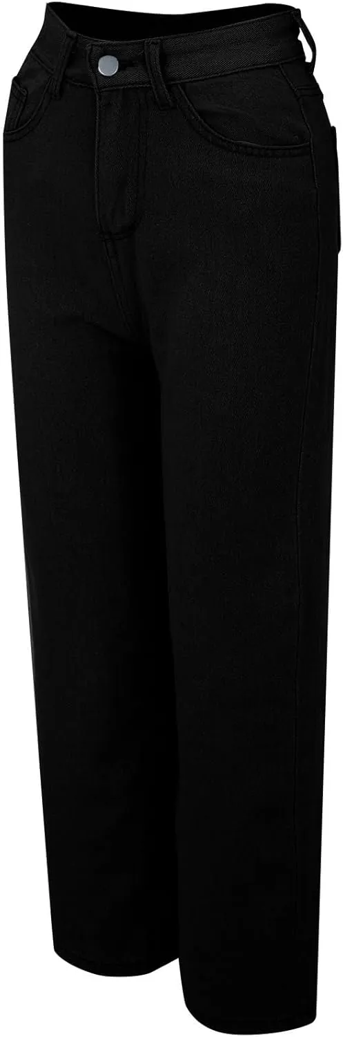 Sweatpant Wide Leg Pants for Women's High Waisted with Pockets Sweatpants That Look Like Jeans, Boyfriend Jeans