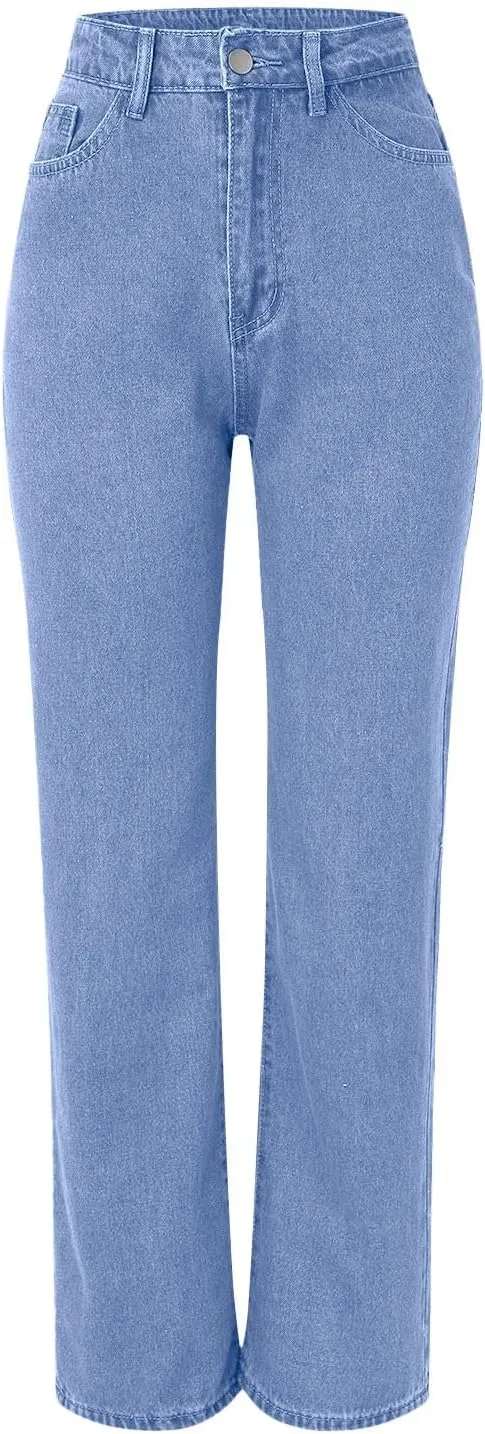 Sweatpant Wide Leg Pants for Women's High Waisted with Pockets Sweatpants That Look Like Jeans, Boyfriend Jeans
