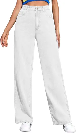 Sweatpants Jeans for Women Soft High Waisted Wide Leg Baggy Jeans Plus Size That Look Like Jeans Boyfriend Jeans Comfy Denim