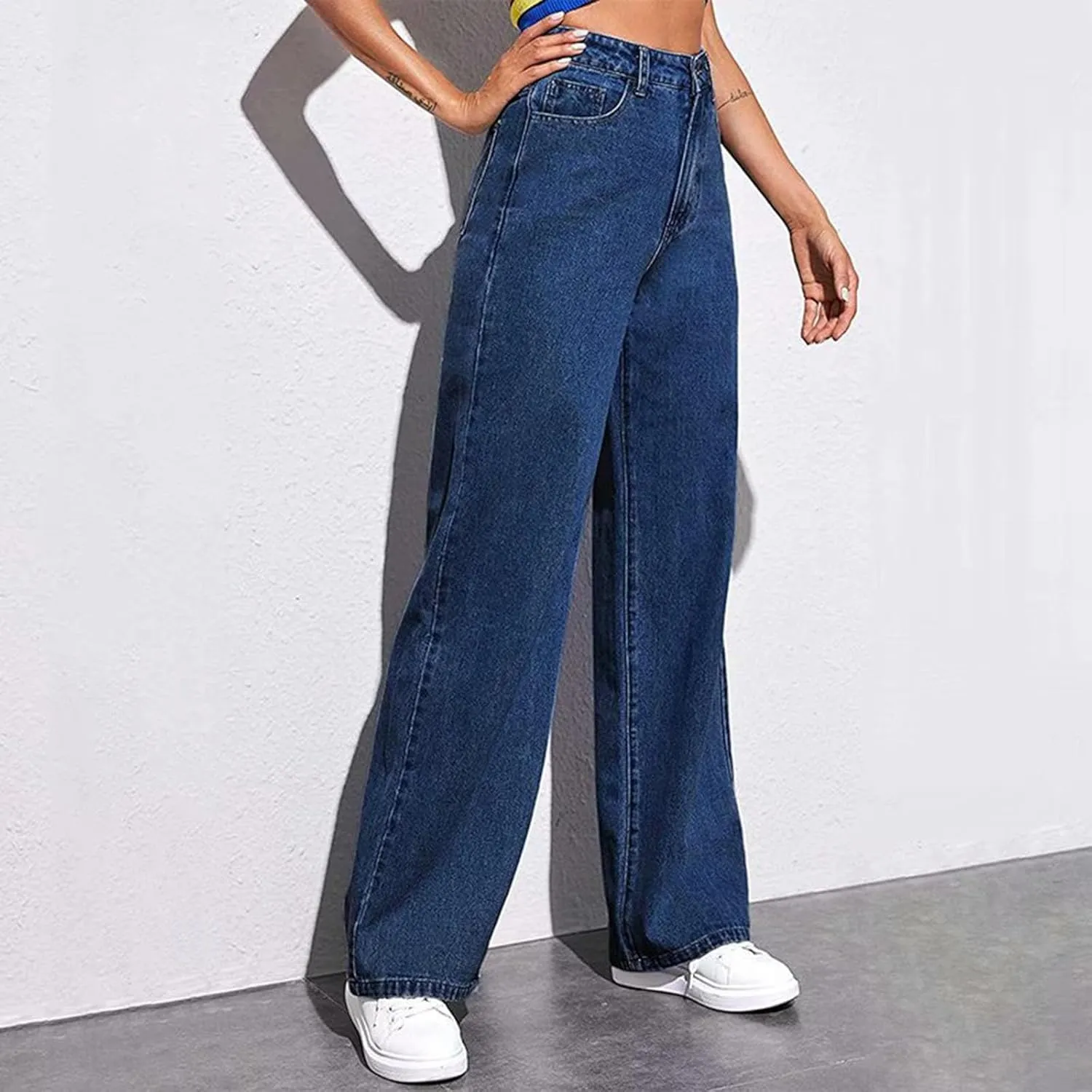 Sweatpants Jeans for Women Soft High Waisted Wide Leg Baggy Jeans Plus Size That Look Like Jeans Boyfriend Jeans Comfy Denim