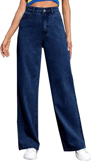 Sweatpants Jeans for Women Soft High Waisted Wide Leg Baggy Jeans Plus Size That Look Like Jeans Boyfriend Jeans Comfy Denim