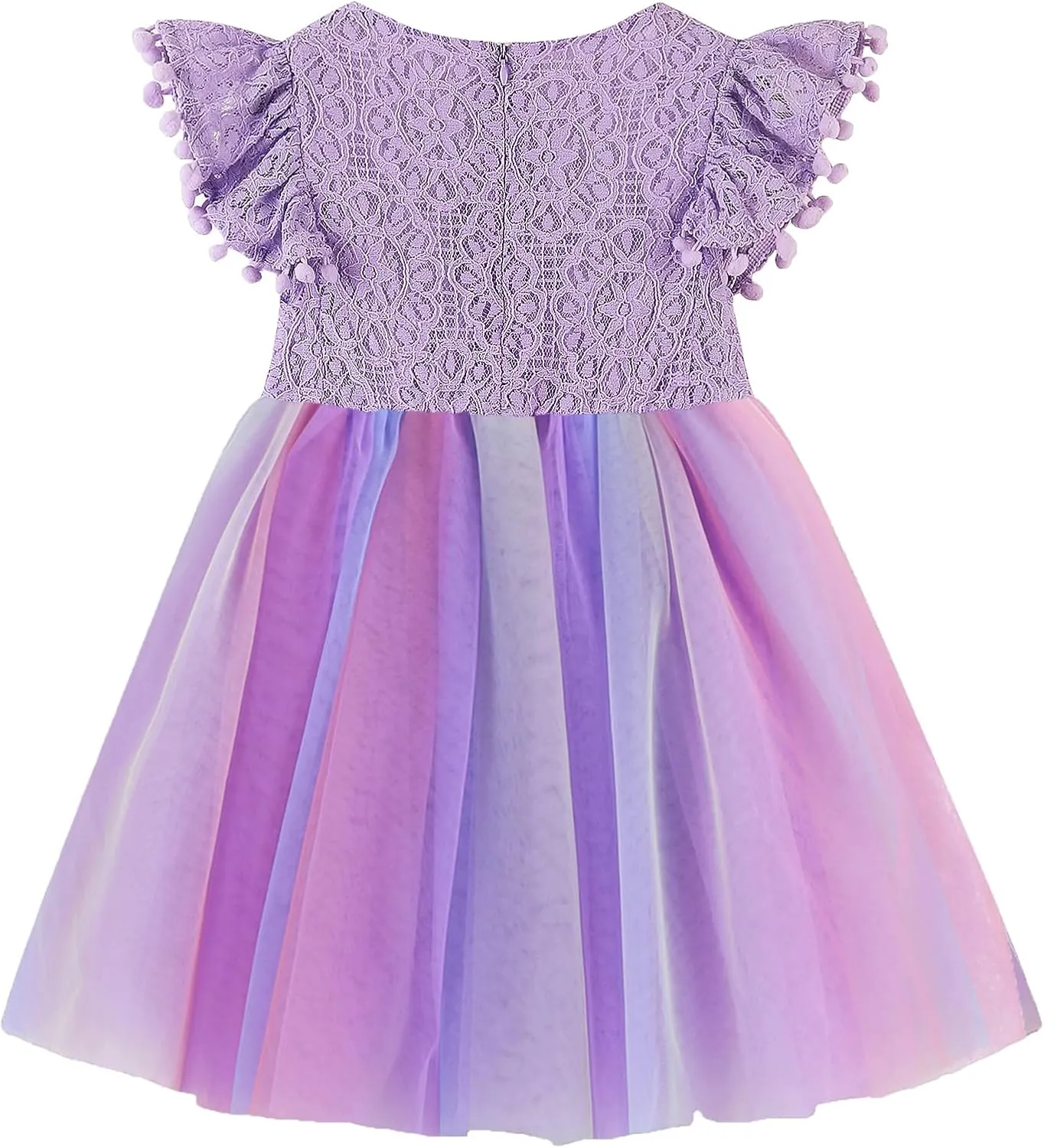 Toddler Girls Lace Dresses Baby Girl Elegant Dress Flutter Sleeve Lace Party Princess Dress