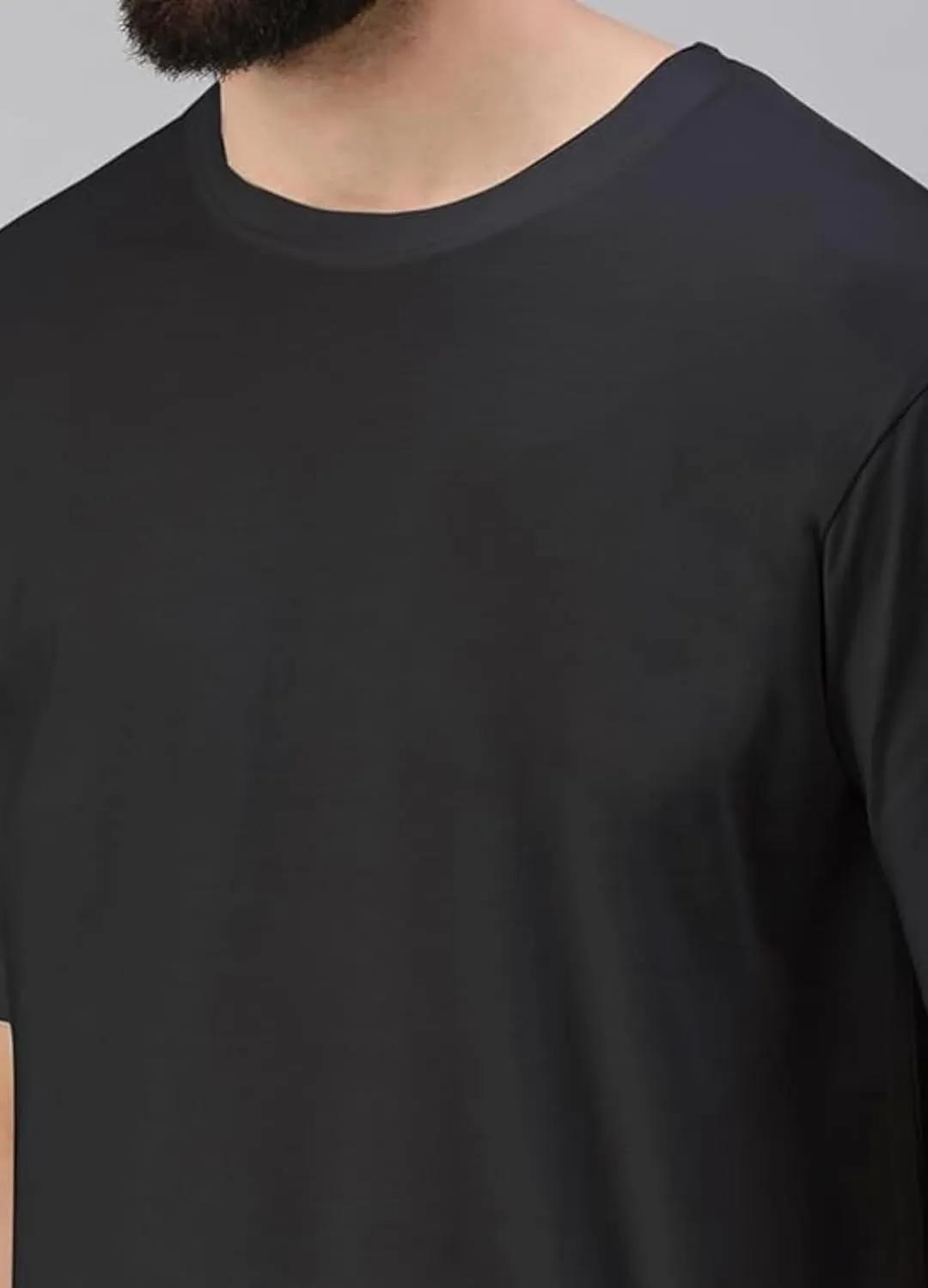 UPSTRING TEES-Symbol Men's Solid Cotton Rich Black T-Shirt | Half Sleaves | Stylish, Comfortable, Versatile Fashion