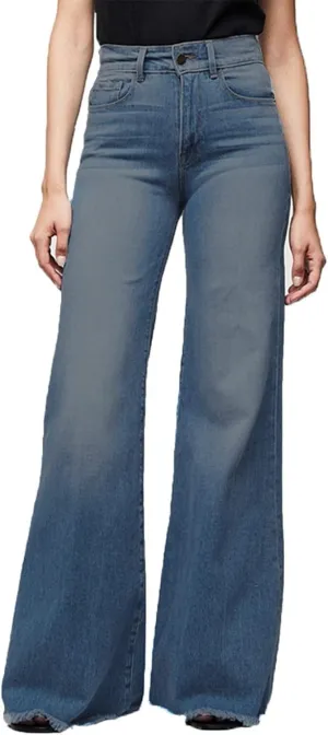 Wide Leg Jeans High Waisted Flare Jeans for Women Plus Size Retro Flared Jeans Destroyed Raw Hem Denim Pants