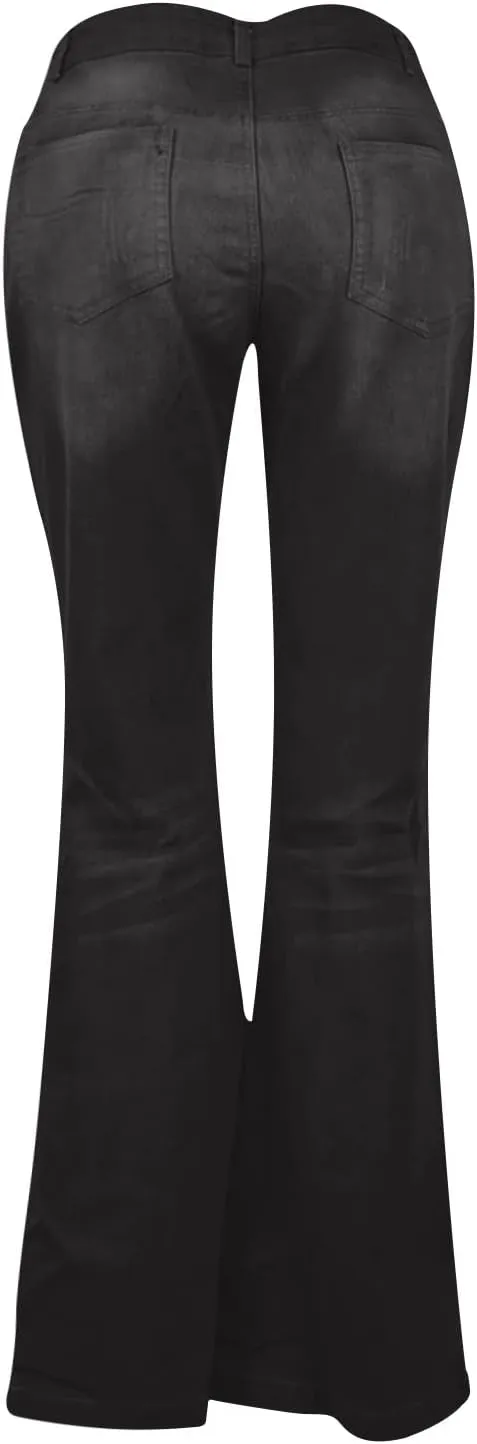 Wide Leg Jeans Woman High Waisted Frayed Raw Hem Denim Pants Fashion Loose Bootcut Jeans Casual Sweet Flare Jeans