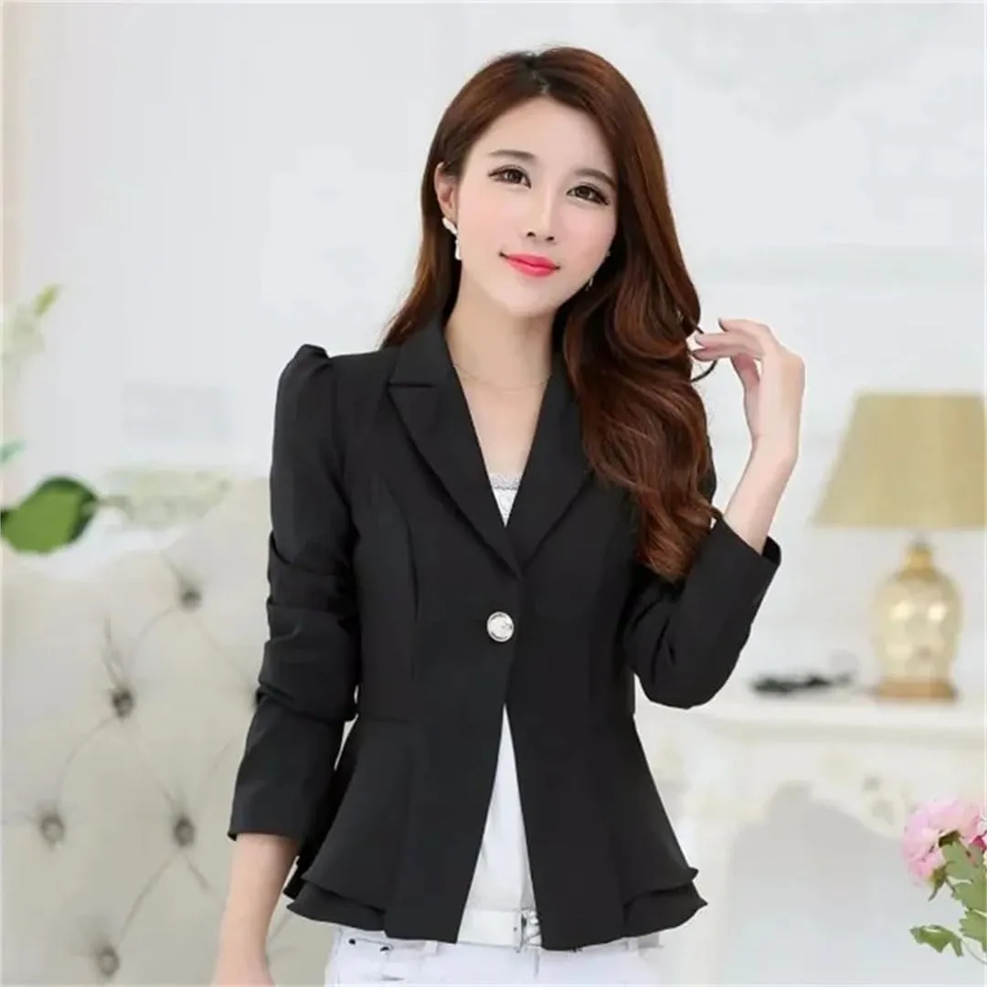 Women Autumn Long Sleeves Casual Suit Coat Office Ladies Blazers Jackets Outerwear