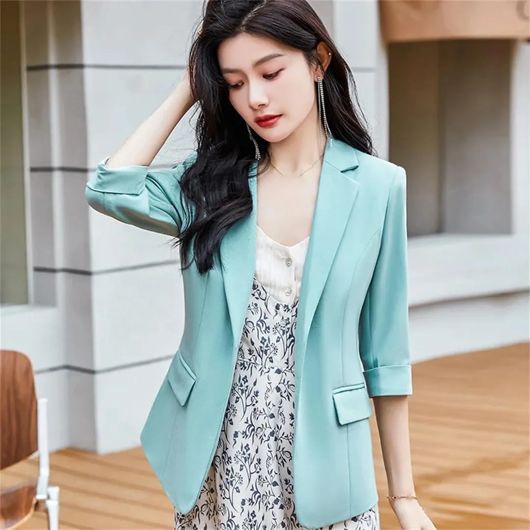 Women Blazer Jackets Half Sleeve Office Ladies Work Business Blazer