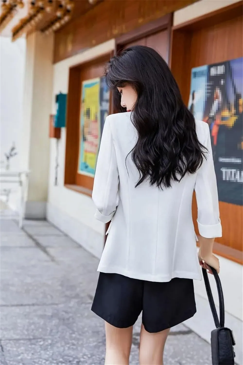 Women Blazer Jackets Half Sleeve Office Ladies Work Business Blazer