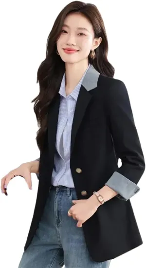 Women Blazers Work Office Lady Suit Jackets Slim Single Breasted Business Blazer Coats