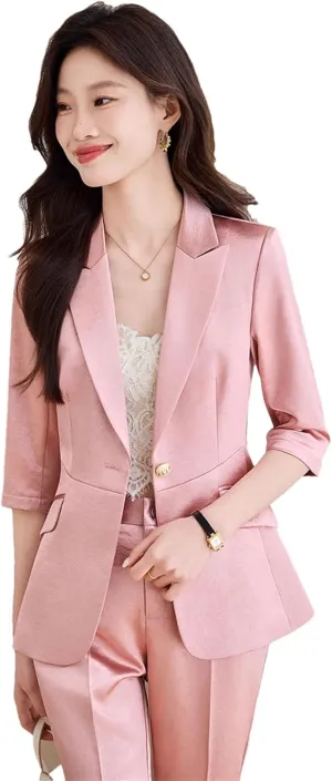 Women Business Suits Pant and Blazer Set Ladies Work Office Uniform Jacket Pant Suits
