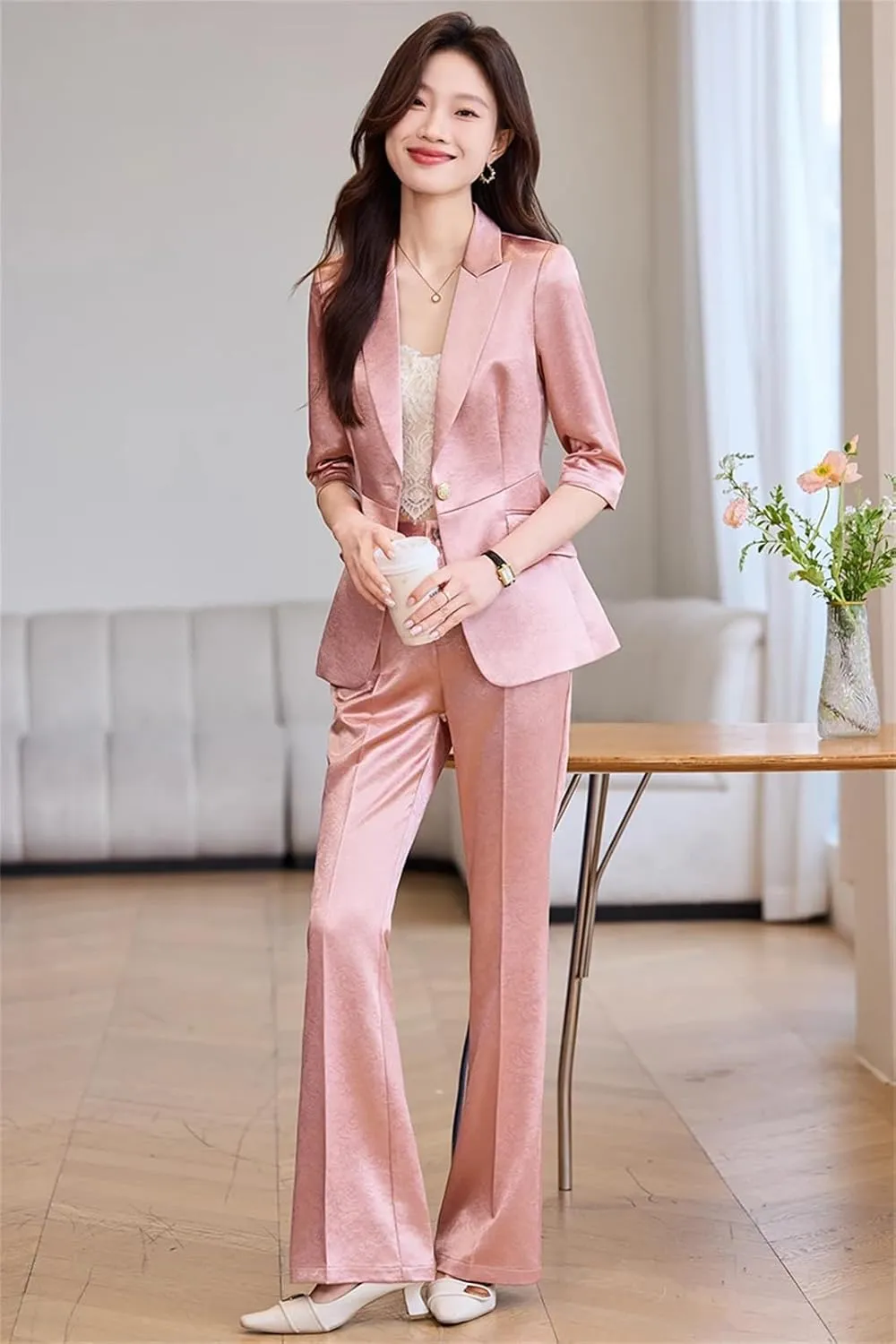 Women Business Suits Pant and Blazer Set Ladies Work Office Uniform Jacket Pant Suits