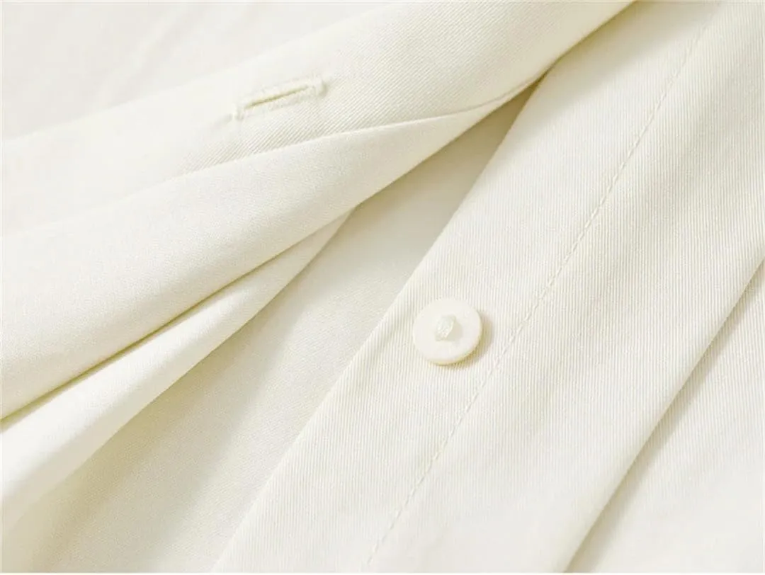 Women Casual Loose Shirt Solid Crewneeck Long Sleeve Blouse Covered Button Simple Tops