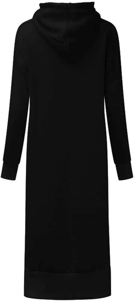 Women Hoodie Dress Casual Sweatshirt Dress Long Sleeve Pullover Fall Trendy Hooded Dress Mini Dress with Pockets