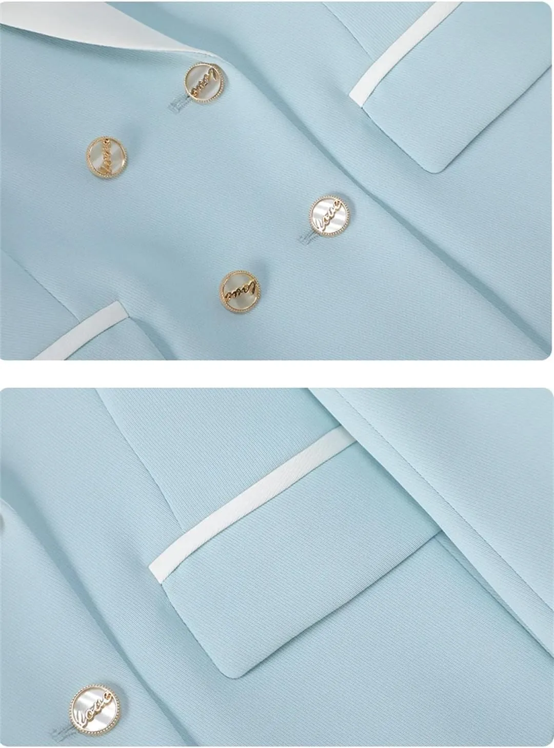 Women Patchwork Double Breasted Suit Jacket Office Ladies Business Work Wear Formal Blazer Coat