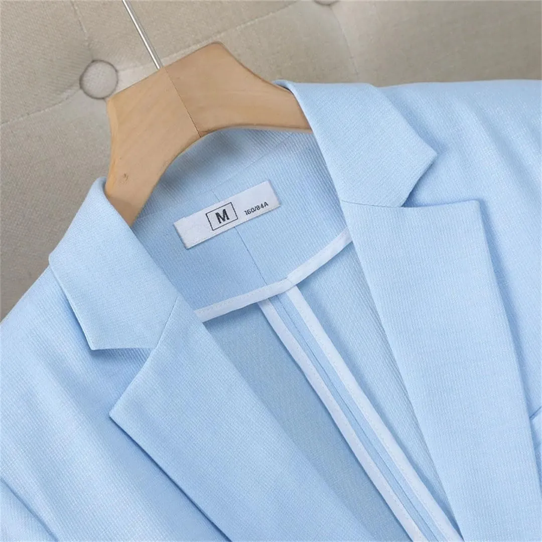 Women Spring 3/4 Sleeve Suit Jacket Workwear Elegant Business Office Formal Blazer Coat