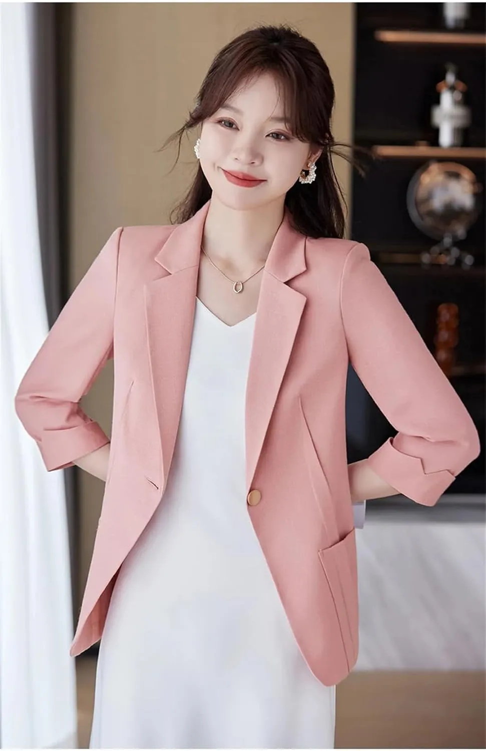 Women Spring Summer Business Blazer Coat Office Lady Work Casual Suit Jacket