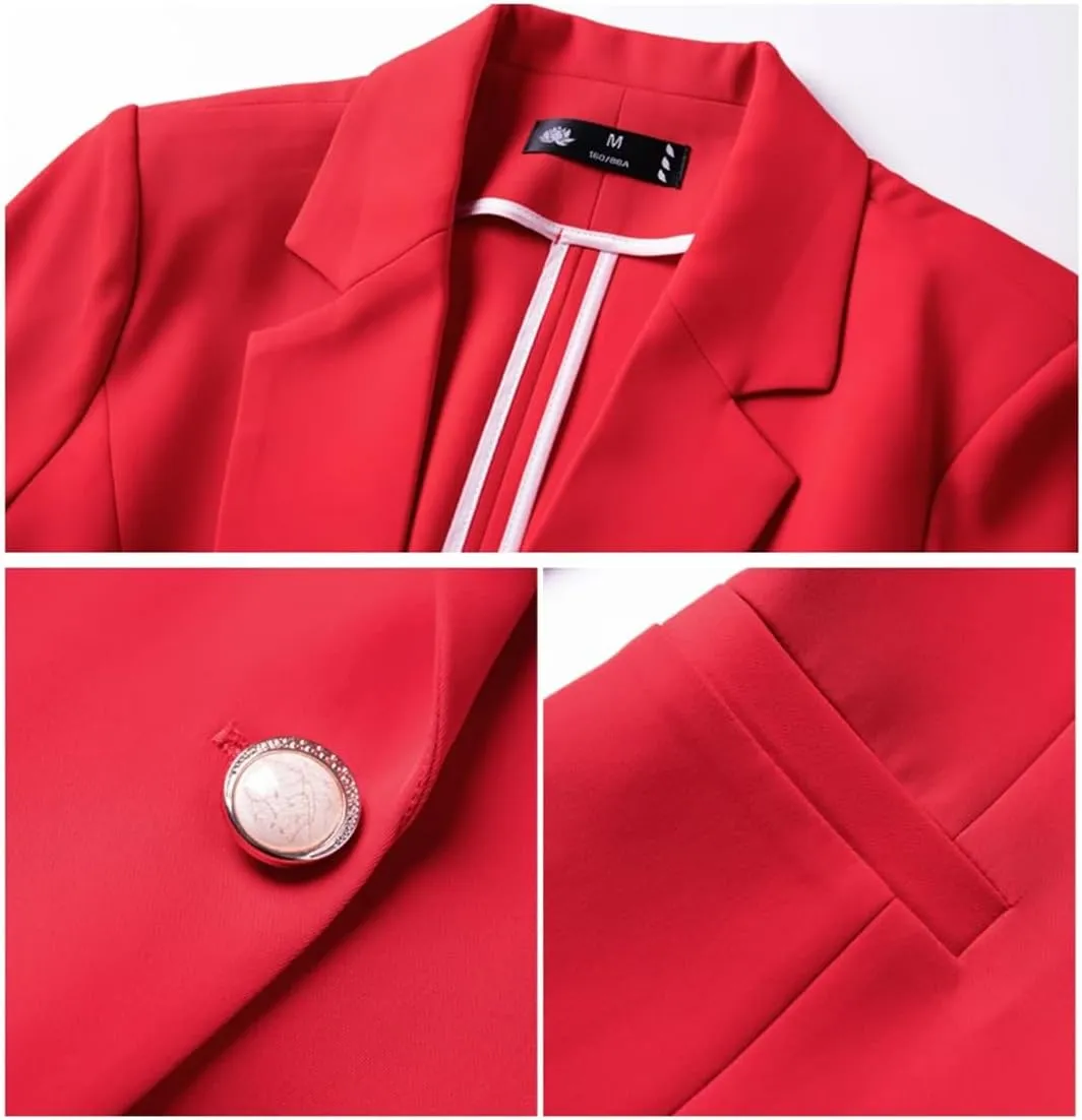 Women Spring Summer Formal Blazer Professional Business Office Workwear Career Interview Jacket Coat