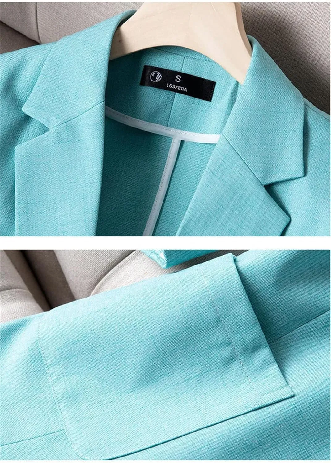 Women's Blazer Suits Elegant Spring Summer Professional Suit Coat Trousers Two Piece Set