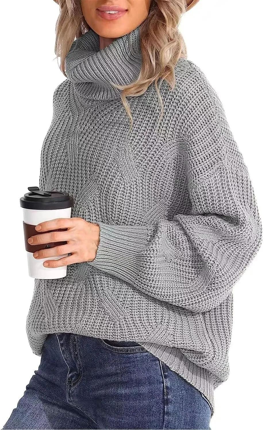 Women's Cashmere Sweaters Turtle Necks Long Sleeve Solid Elegant Comfy Pullover Sweater Elegant