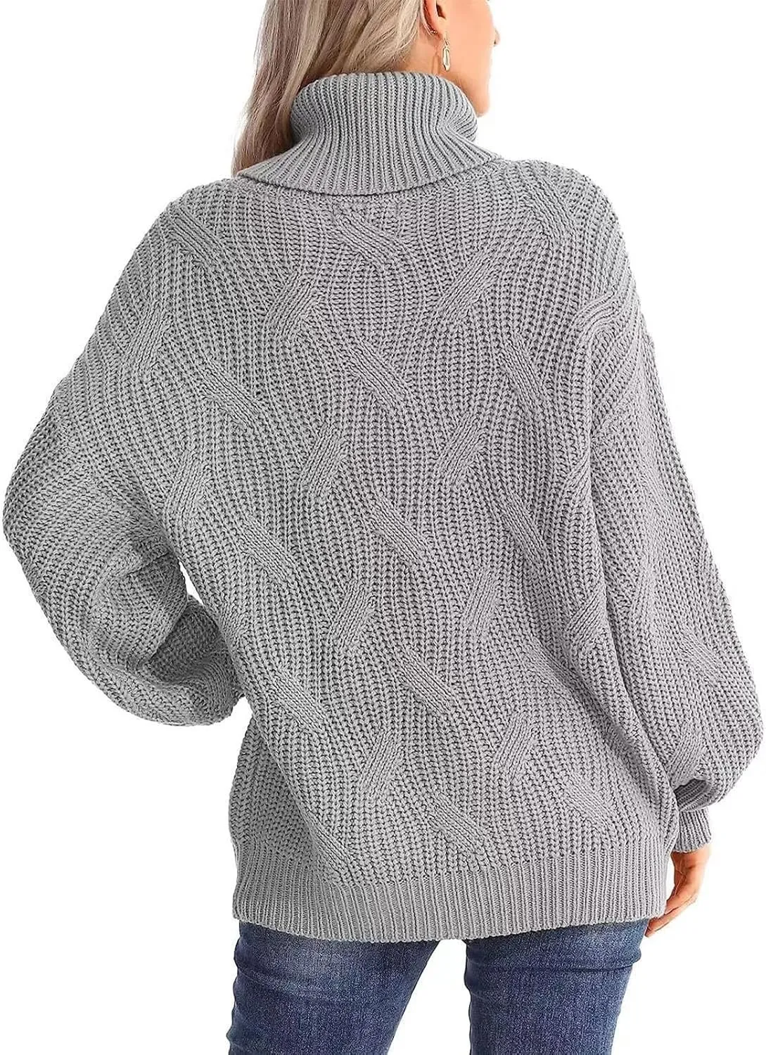 Women's Cashmere Sweaters Turtle Necks Long Sleeve Solid Elegant Comfy Pullover Sweater Elegant