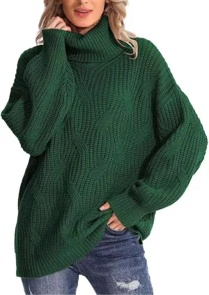 Women's Cashmere Sweaters Turtle Necks Long Sleeve Solid Elegant Comfy Pullover Sweater Elegant
