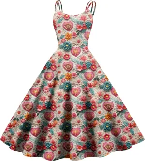 Women's Casual Fashion Print Sexy Off Shoulder Punk Retro Dress Retro Dress Dress