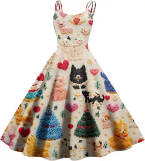 Women's Casual Fashion Print Sexy Off Shoulder Punk Retro Dress Retro Dress Dress