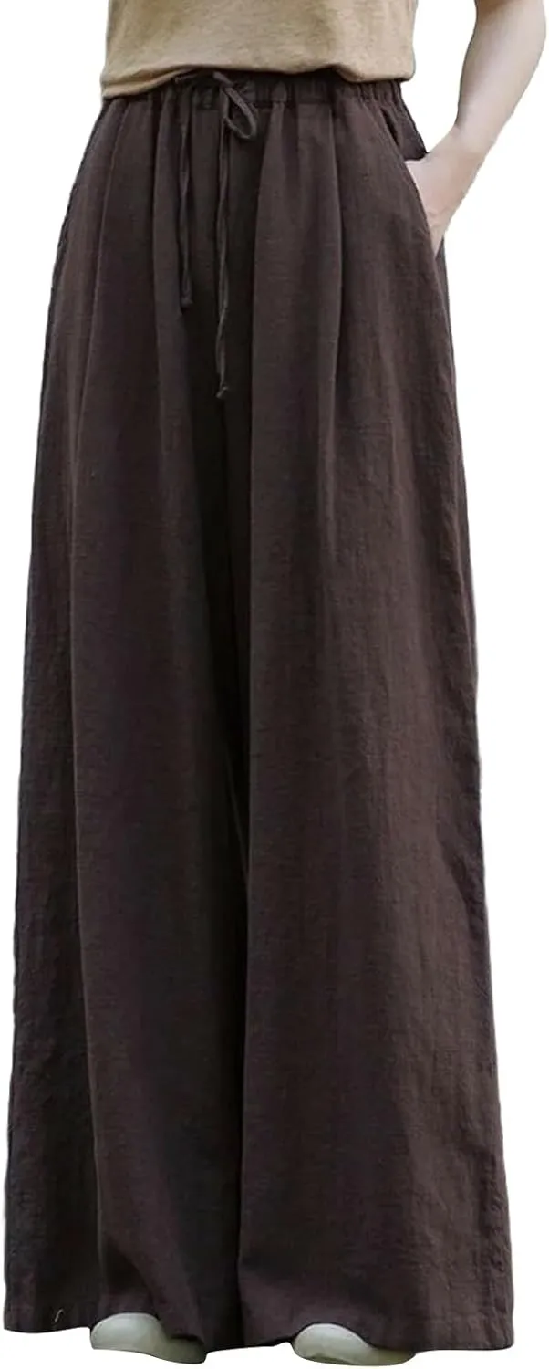 Women's Cotton and Linen Women's Spring and Autumn Linen Literary Loose and Versatile Plus Size