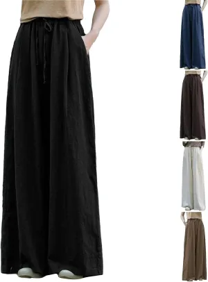 Women's Cotton and Linen Women's Spring and Autumn Linen Literary Loose and Versatile Plus Size